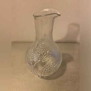 Vintage Tiara Glass Ponderosa Pine Cone Wine/Water Carafe Decanter